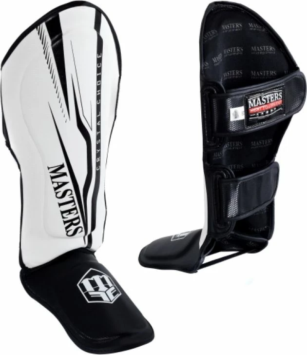 Zaščitnik za golen za moške Masters, bel in črn