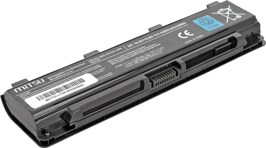 Baterija za prenosnik Mitsu BC/TO-L70 za Toshiba C50, C55, C70, L70, 4400 mAh, 6 celic