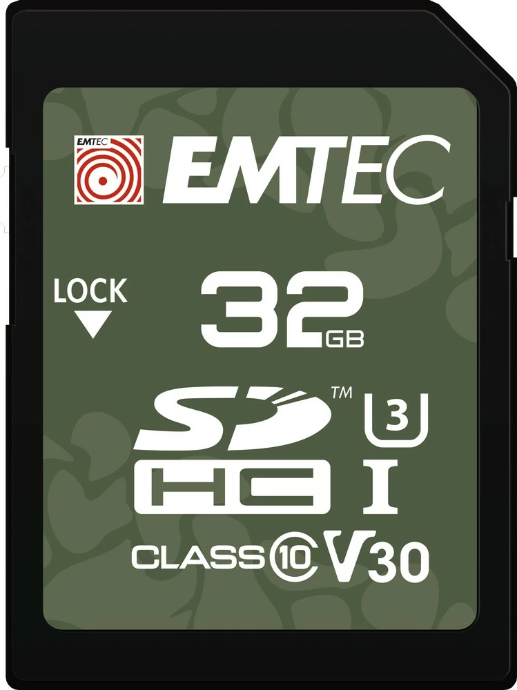 Kartica pomnilnika 32GB SDHC, Class 10 UHS‑I V30, 100 MB/s, EMTEC, zelena