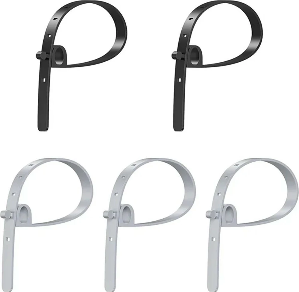 Silikonski trakovi za kable Unitek, 5 kosov, črno/sivi