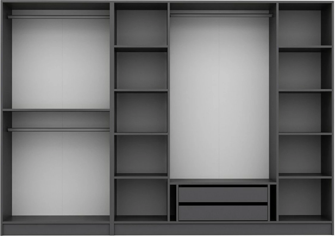 Garderobna omara Skye Decor, antracit, 270x210x52 cm