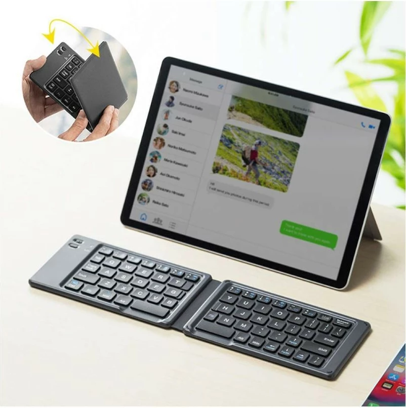 Brezžična zložljiva tipkovnica Techly 364156, Bluetooth 3.0, črna