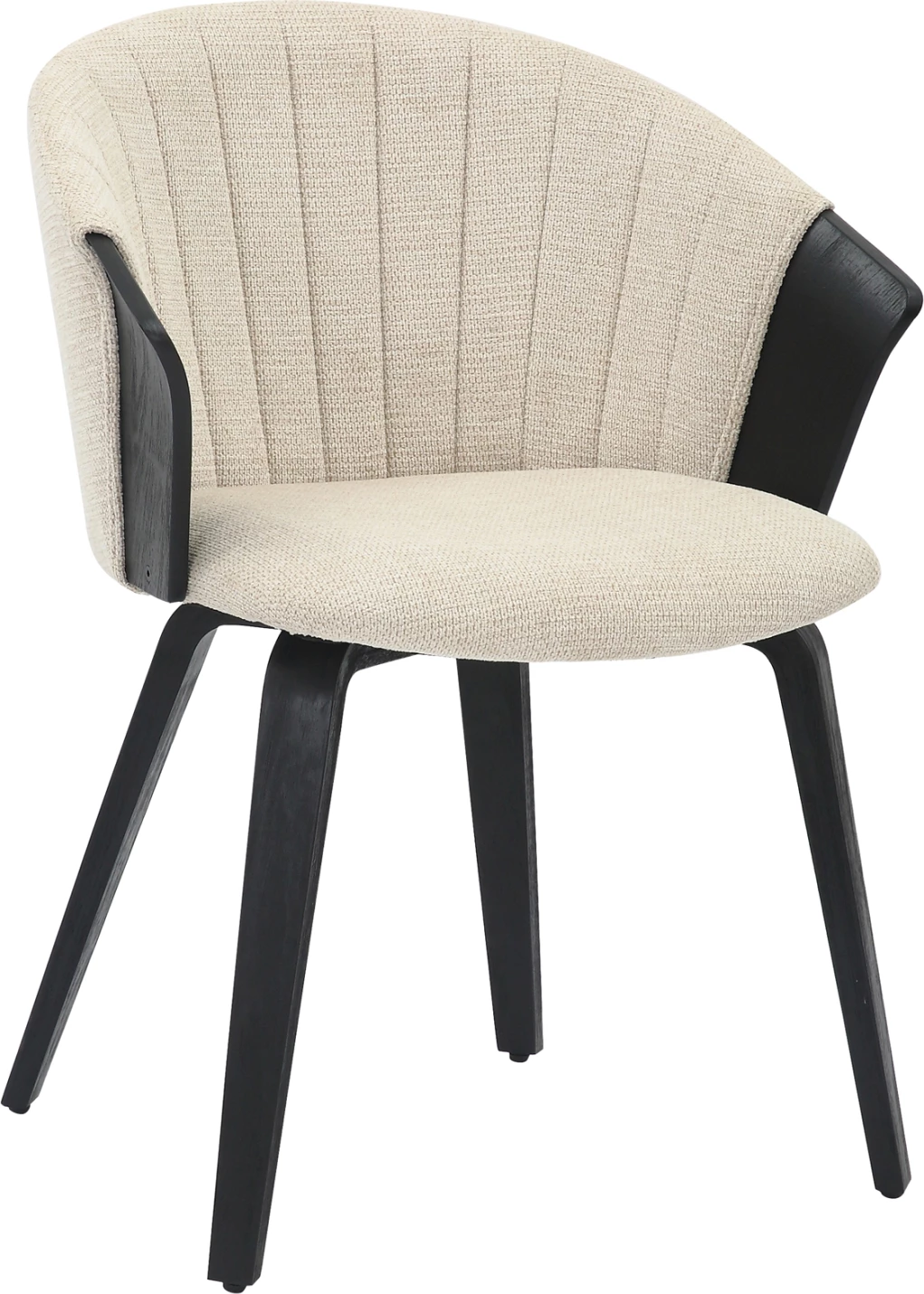 Jedilni stol JESPER FH9977.02 s vezanim okvirjem v črno-ecru tkanini 61x54x74Hcm