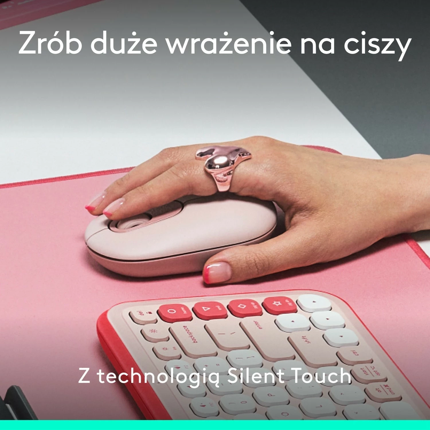 Brezžična miška Logitech POP ICON, rožnata