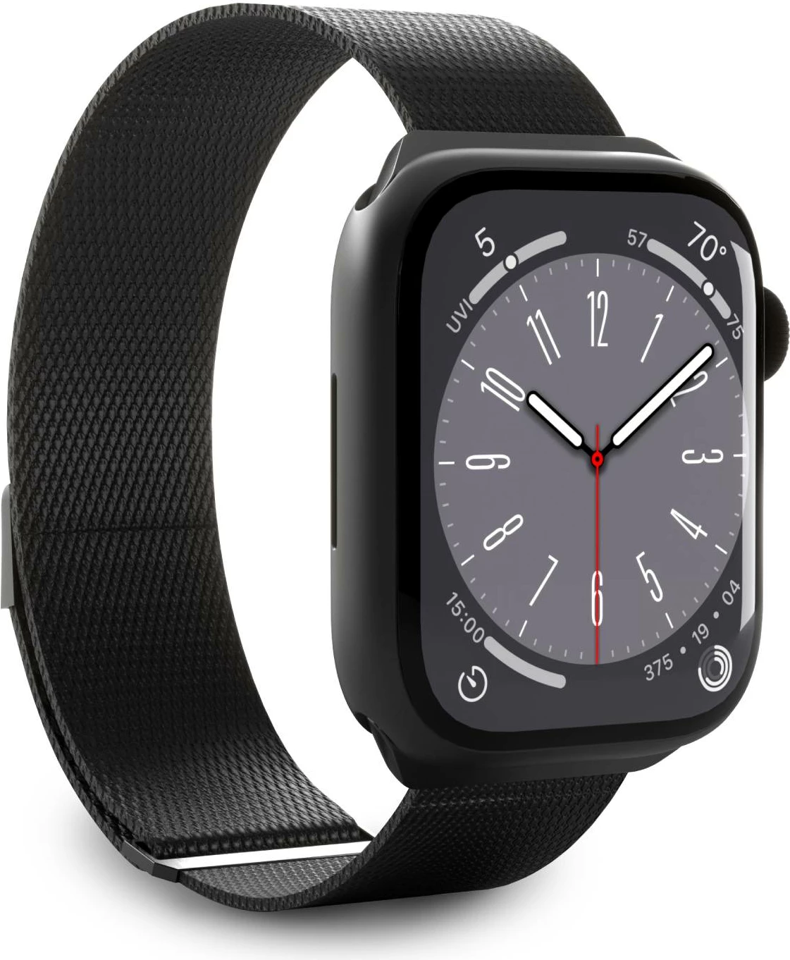 Elegantna milanese zapestnica iz jekla za Apple Watch, 38/40/41 mm, črna
