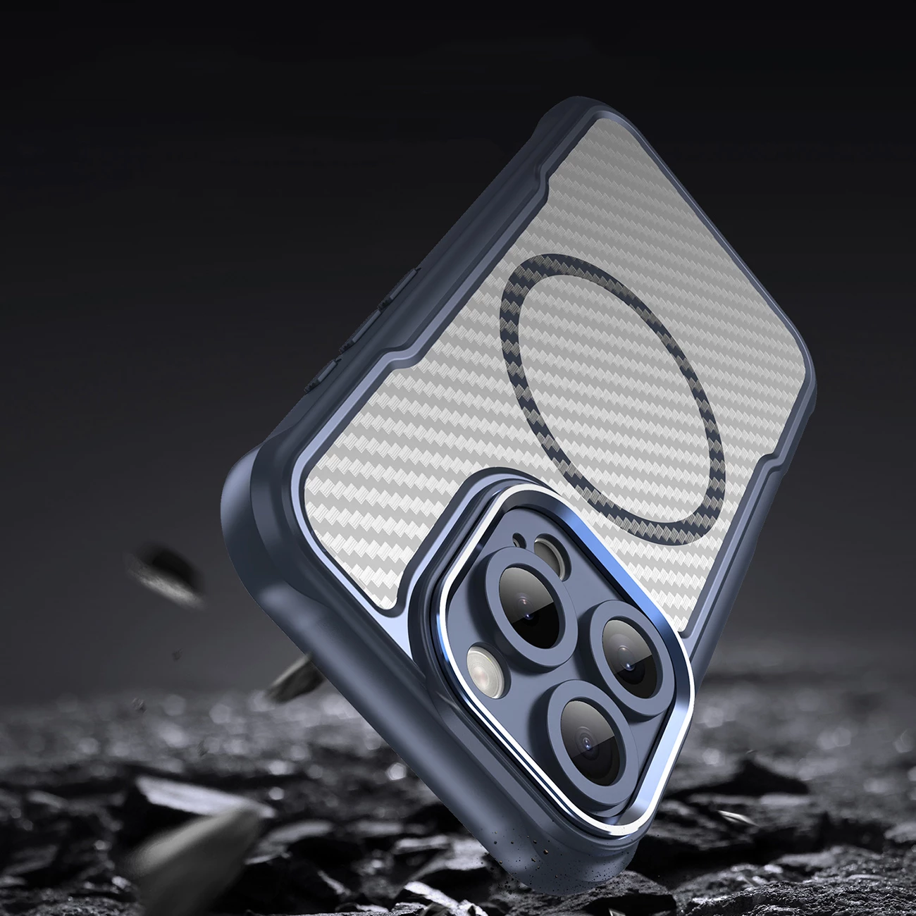 Silikonski ovitek za telefon Hurtel Leading Series MagSafe za iPhone 16 Pro Max, moder