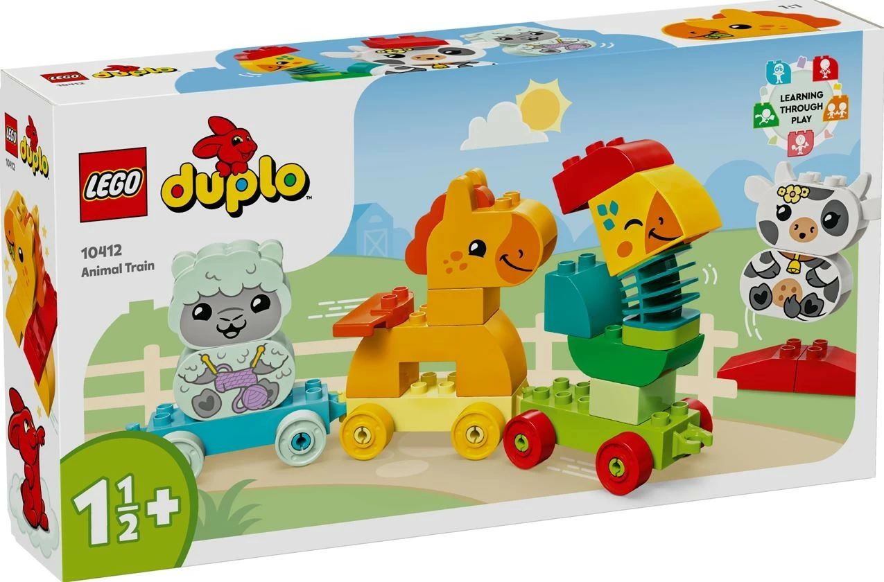 Komplet igrač Moj prvi živalski vlak, LEGO DUPLO 10412, 19 delov, večbarven