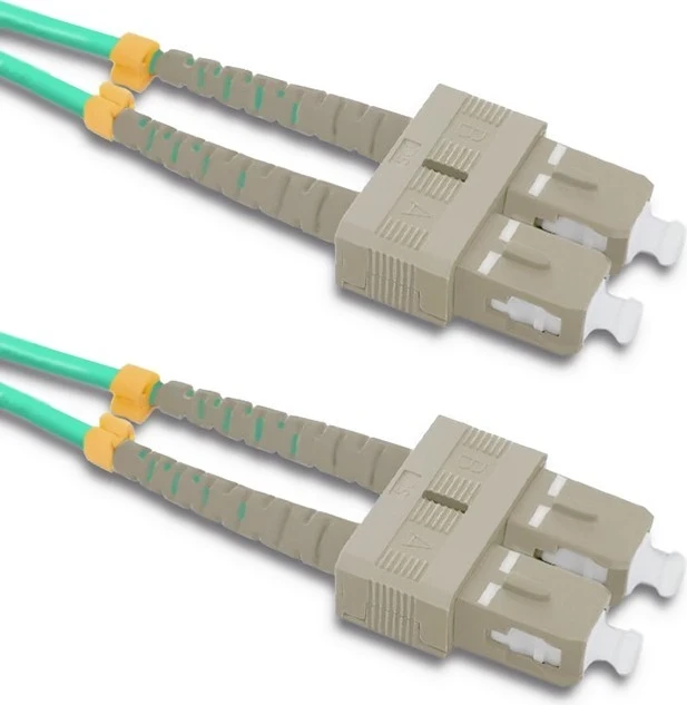 Patchcord multimode 50/125 OM4, SC/UPC - SC/UPC, duplex, 10 m, rumen — Qoltec