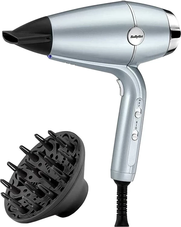 Sušilnik za lase BaByliss Hydro Fusion D773DE, 2100 W, 3 temperature, 2 hitrosti, svetlo moder