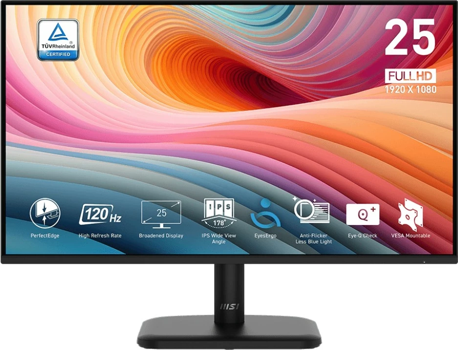 Monitor 24,5" IPS, 120 Hz, Full HD, črn — MSI PRO MP251LDE E2