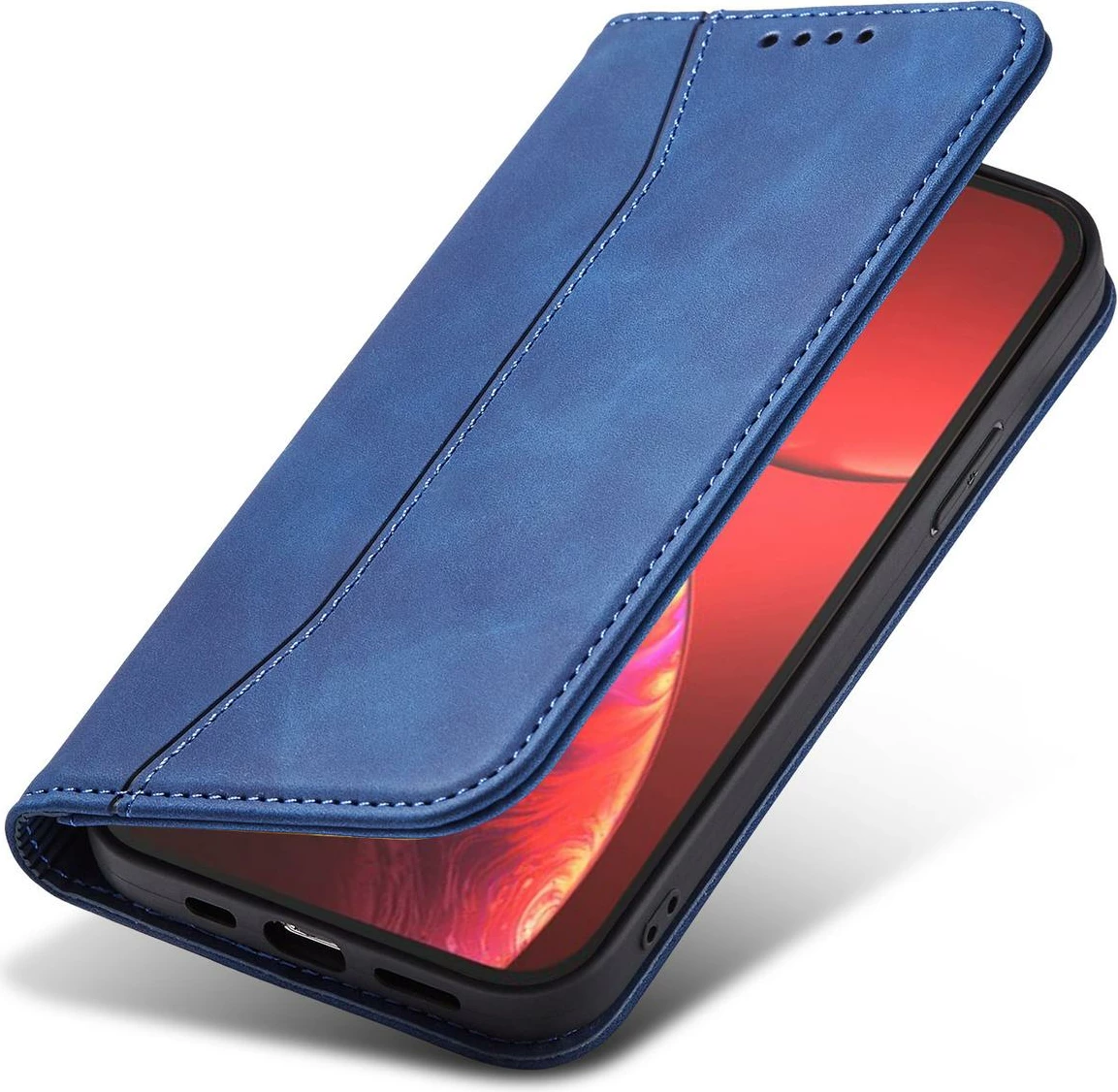 Etui magnetni Fancy Case s trakom za denarnico in stojalom za iPhone 13 Pro Max, modra — Hurtel