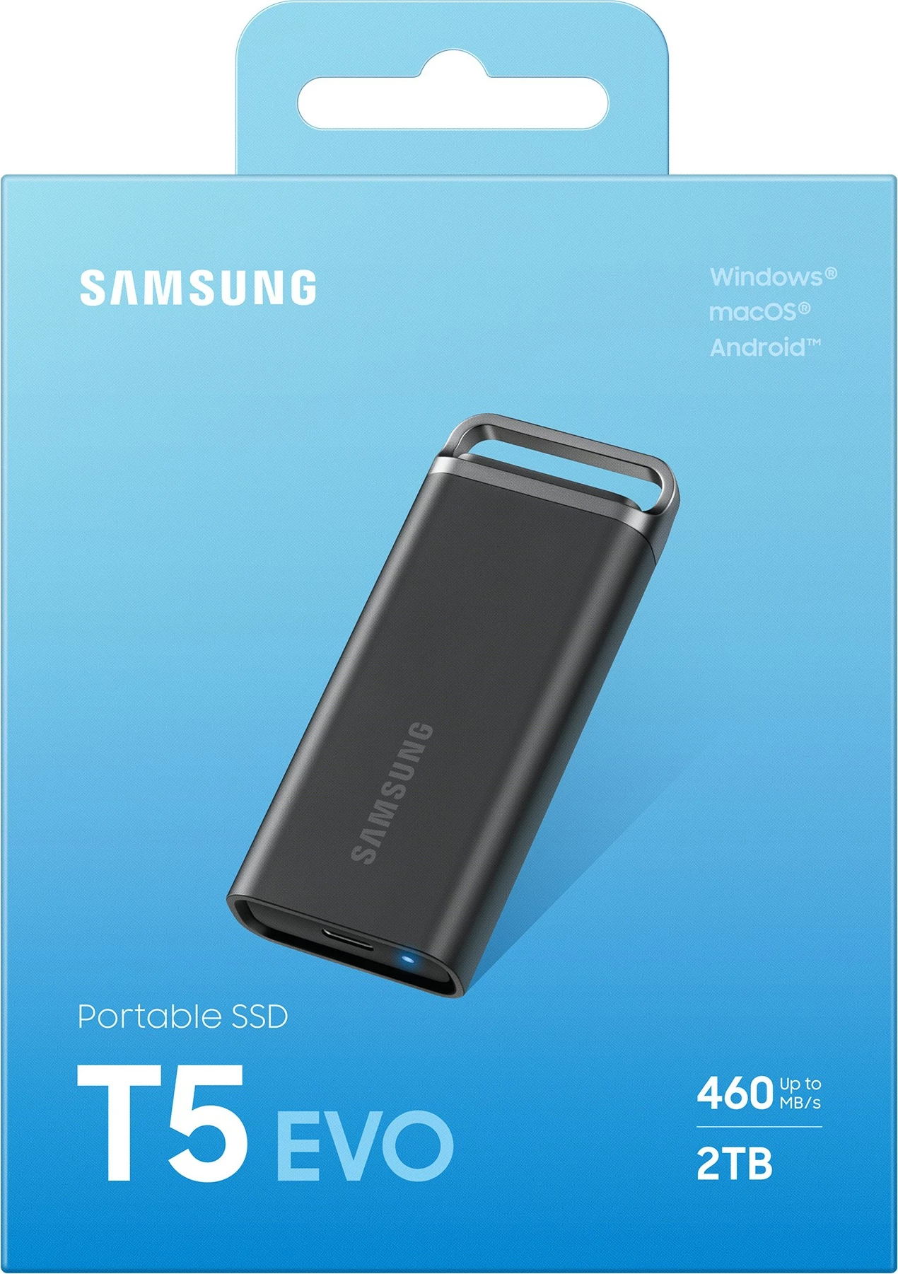 Zunanji SSD, 2 TB, 3.2 Gen 1, 460 MB/s, Samsung MU-PH2T0S, črn