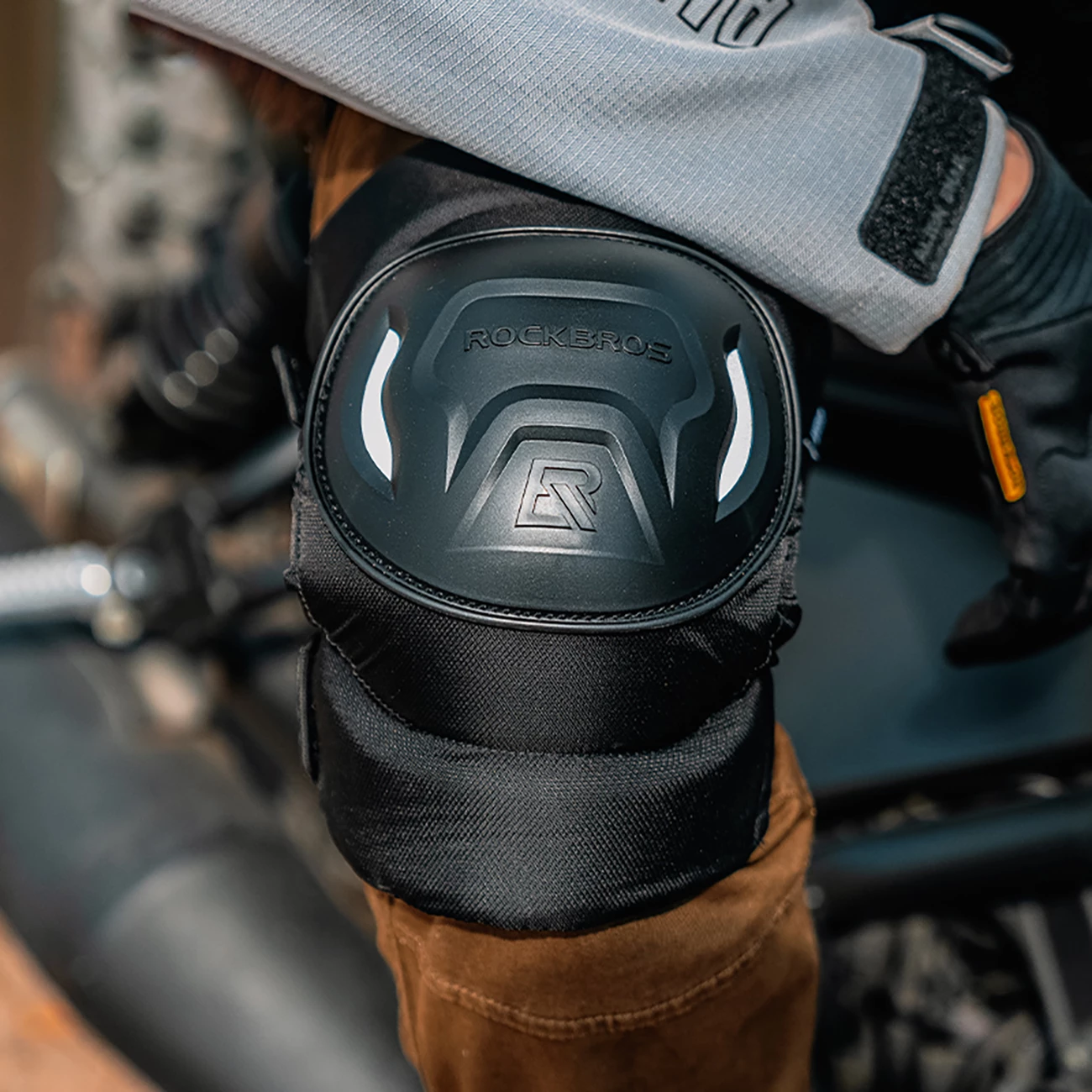 Koljenski ščitniki Rockbros 19230003001, najlon/plastika, črni, komplet