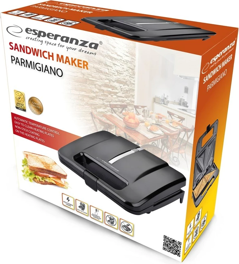 Toster, 1000 W, črn Esperanza EKT010