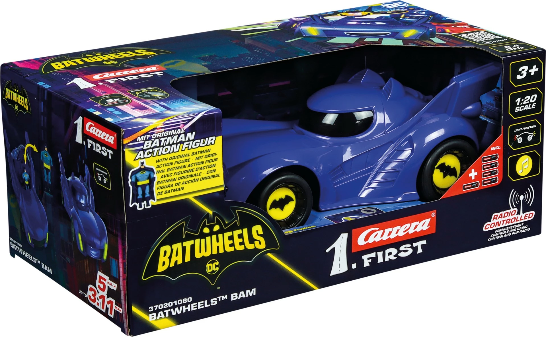 Igrača avto Carrera RC BAM Batwheels, 2.4 GHz, 1:20, moder