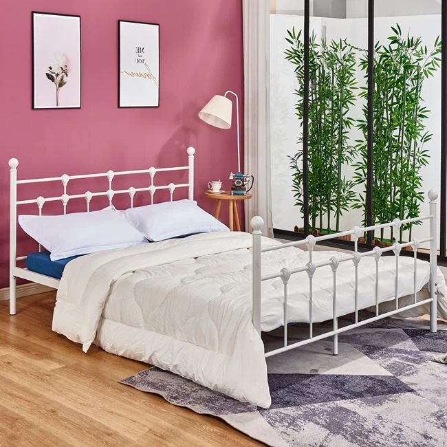 JACINDA kovinska postelja 150x200cm, bela barva