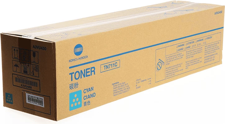 Toner kartuša Konica Minolta TN711C (A3VU450), izkoristek 31.500 strani, cyan