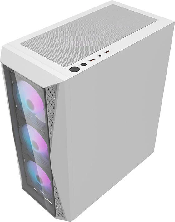 Računalniško ohišje Darkflash DK352 Plus, Mid Tower, 4 ARGB ventilatorji, bela/črna