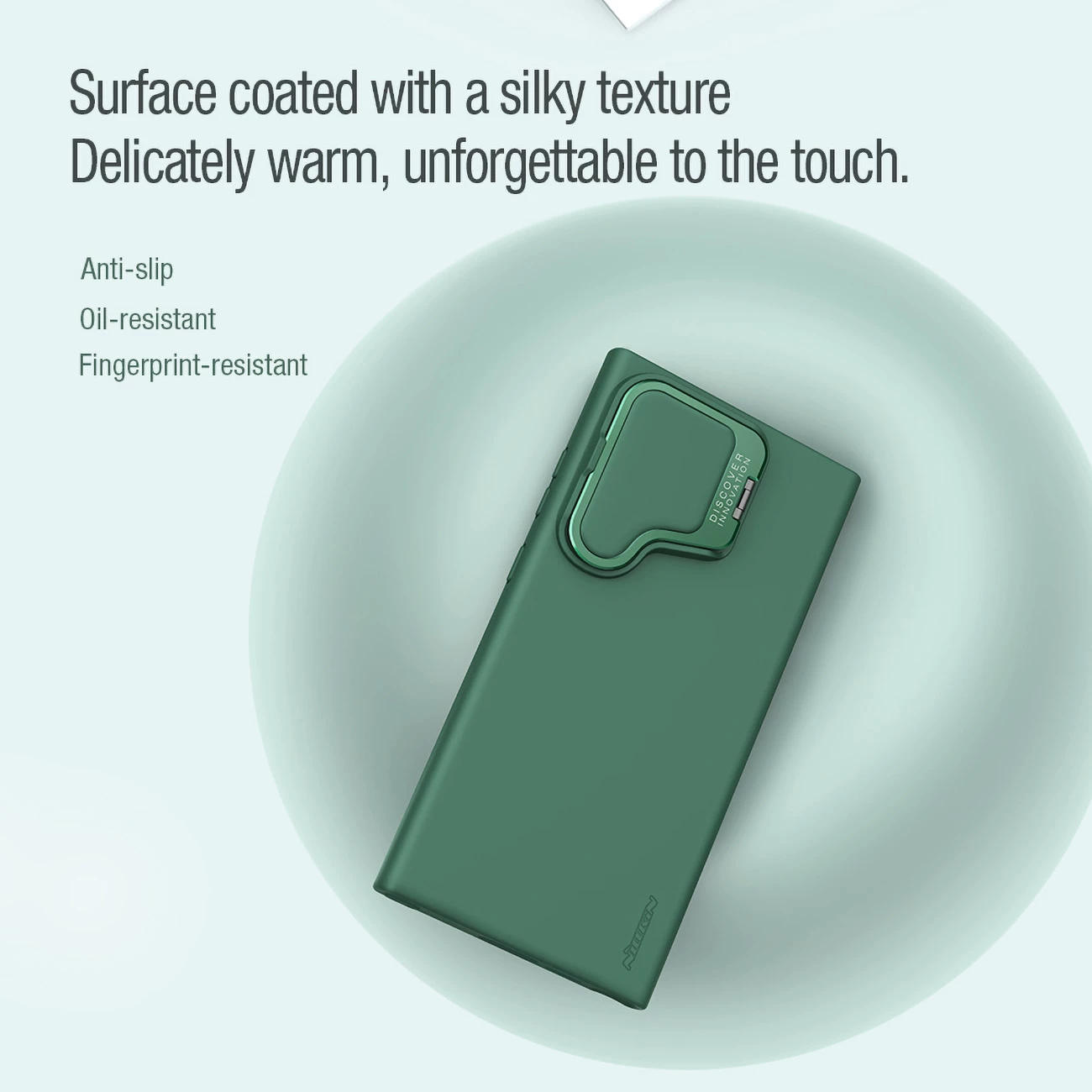 Zaščitni silikonski ovitek CamShield Silky Prop Nillkin za Samsung Galaxy S24 Ultra, črn