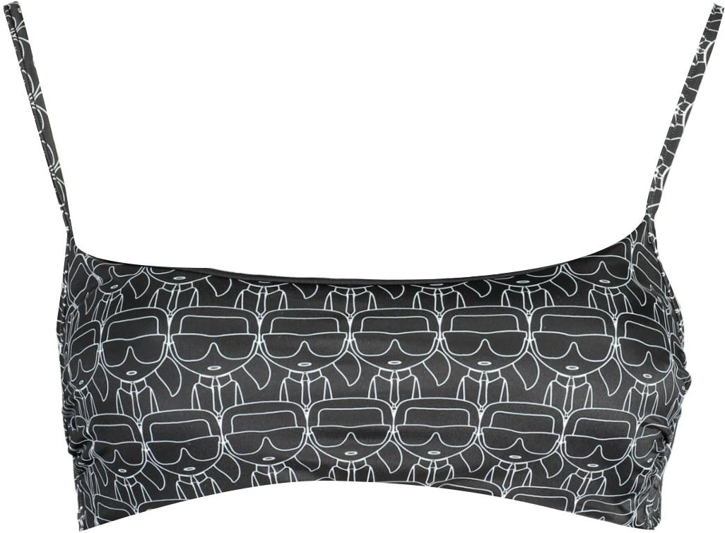 Bikini top KARL LAGERFELD BEACHWEAR za ženske, črn
