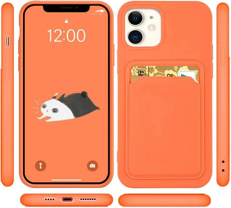 Silikonski ovitek za telefon z režo za kartice Hurtel Card Case, za Xiaomi Redmi Note 10 5G / Poco M3 Pro, rdeč