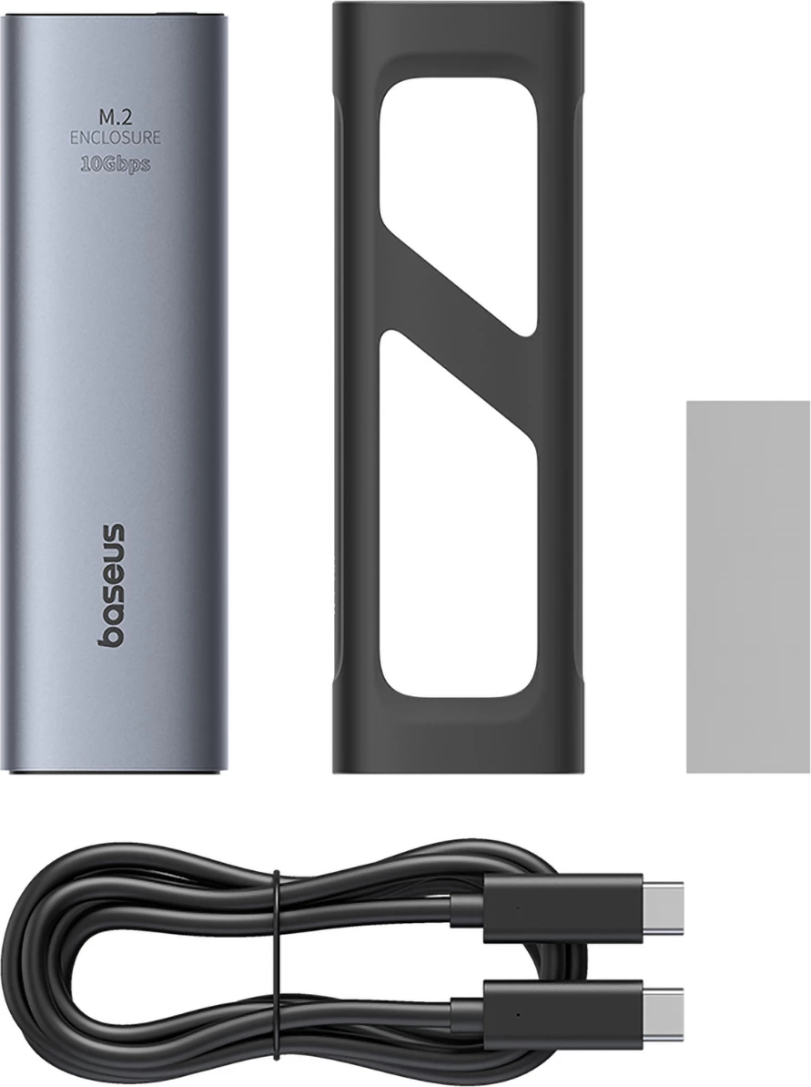 Zunanje ohišje za SSD M.2 NVMe Baseus FlyJoy, 10 Gb/s, sivo