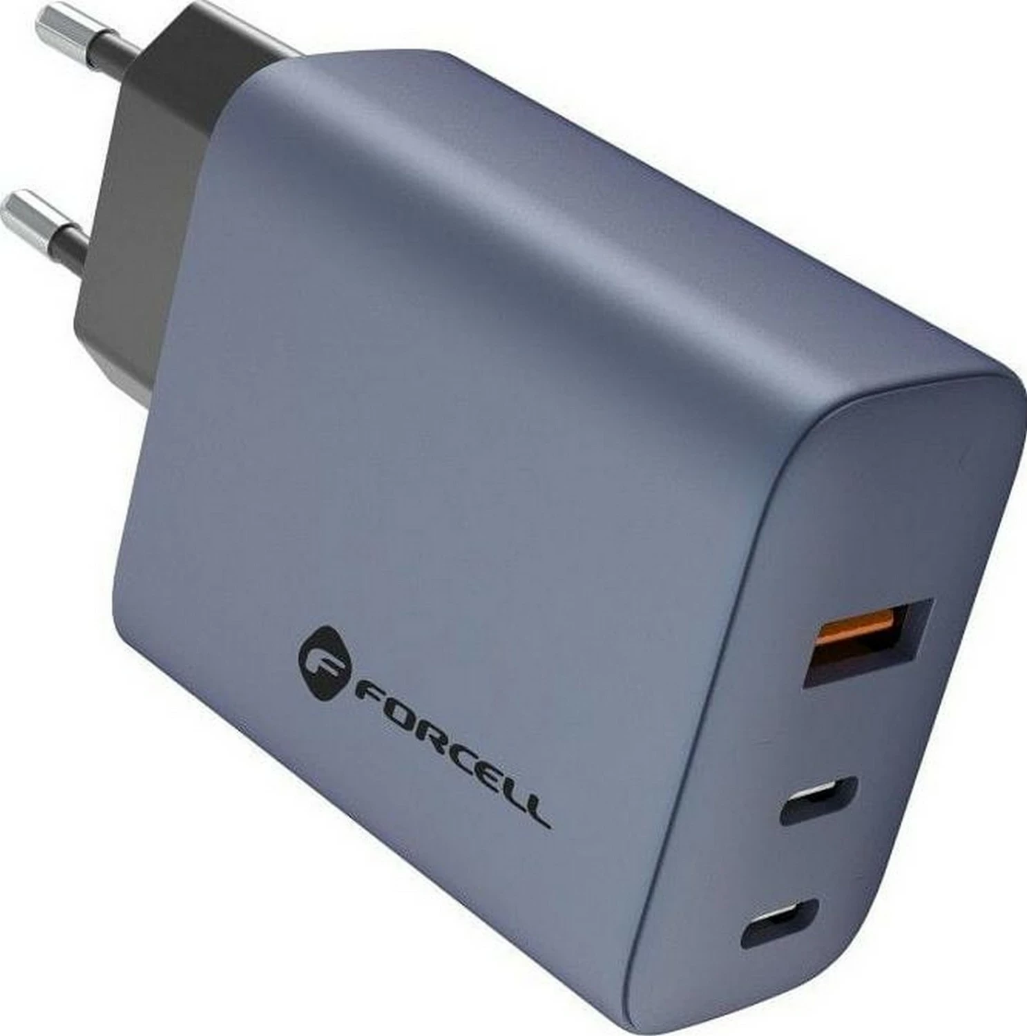 Hitro polnjenje, Forcell F-ENERGY GaN VT-42B, 2x USB-C + USB-A, 65W, siv