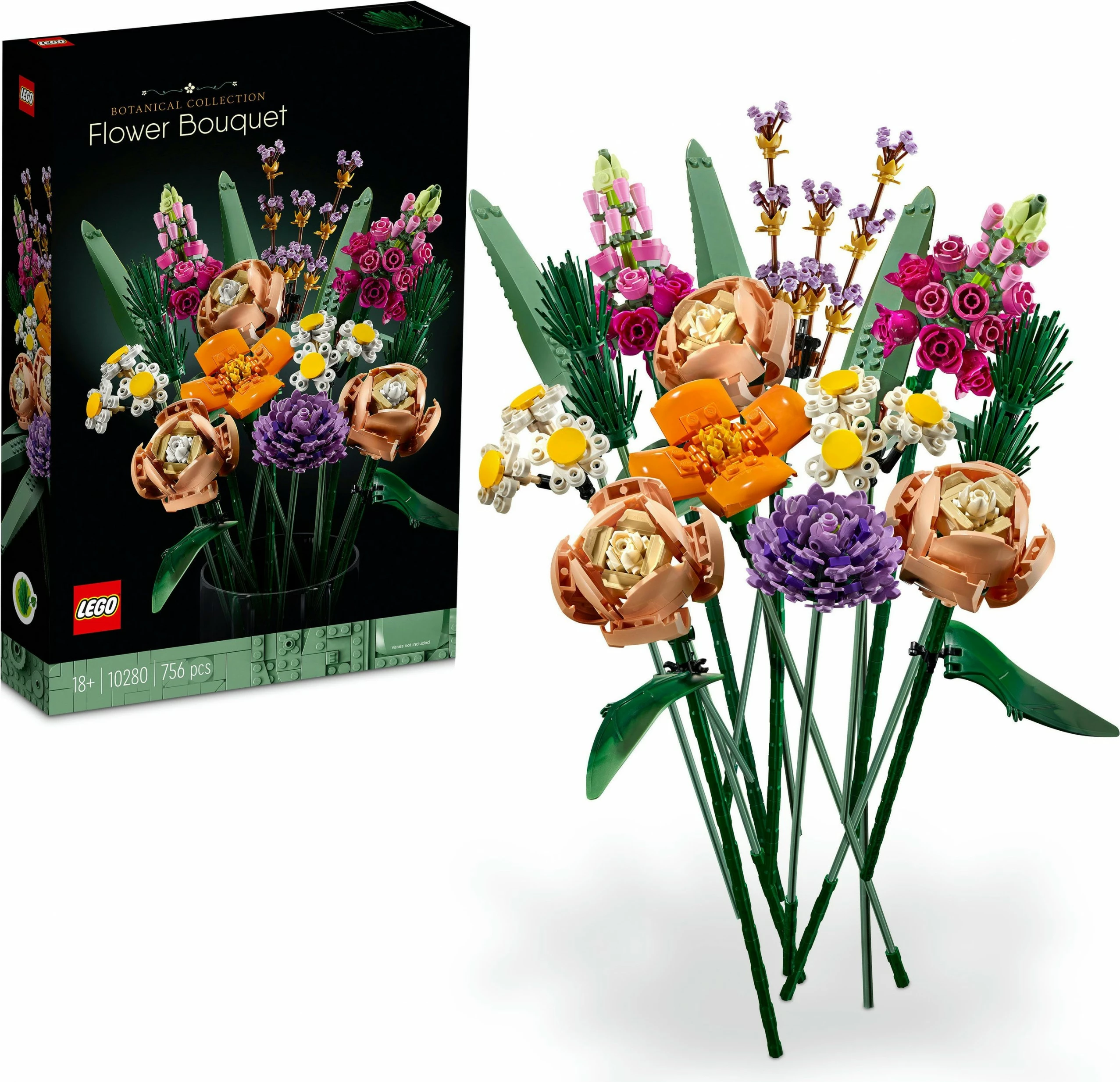 Buketa cvetov, LEGO ICONS Flower Bouquet, 756 kosov, večbarvno