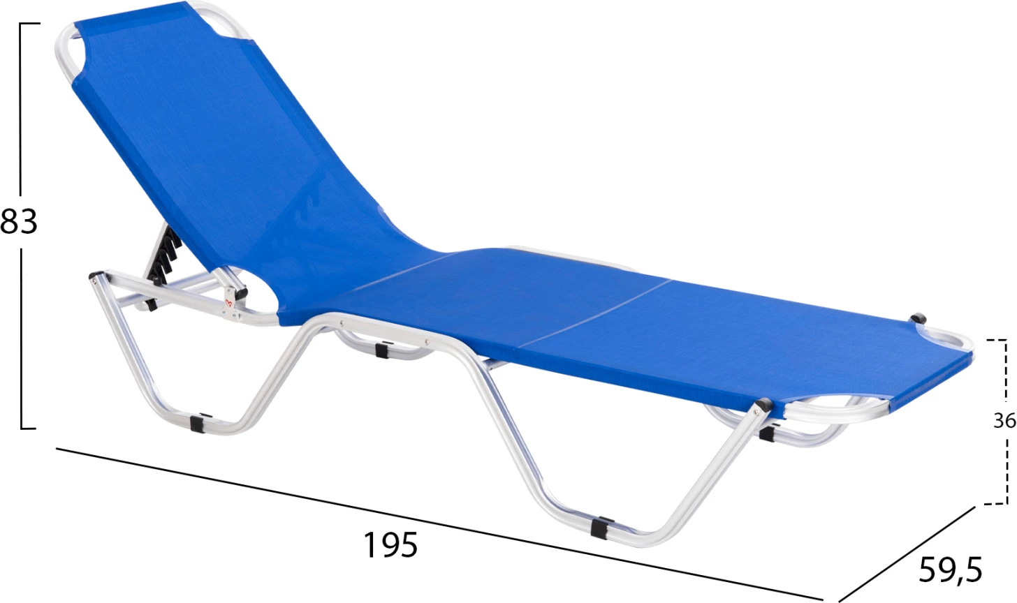 Profesionalno ležalnik iz aluminija FH5071.01 modra 60x195x30 cm