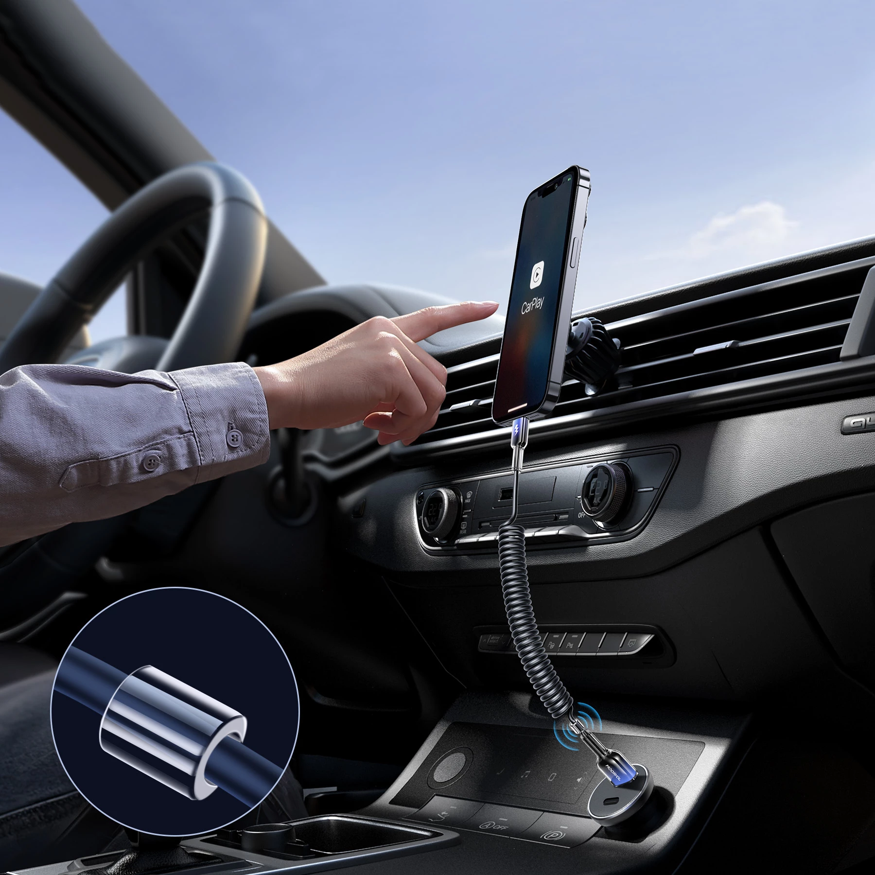 Spiralni kabel Crystal-Clear Series 1,5 m USB-A na Lightning, 3A, Joyroom S-A43, črn