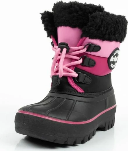 Čizme za sneg za otroke Lee Cooper, črne in rožnate