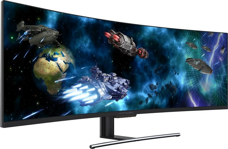 Ukrižen zaslon 49" QLED UltraWide Full HD, LC-Power LC-M49-DFHD-144-C-Q, črn