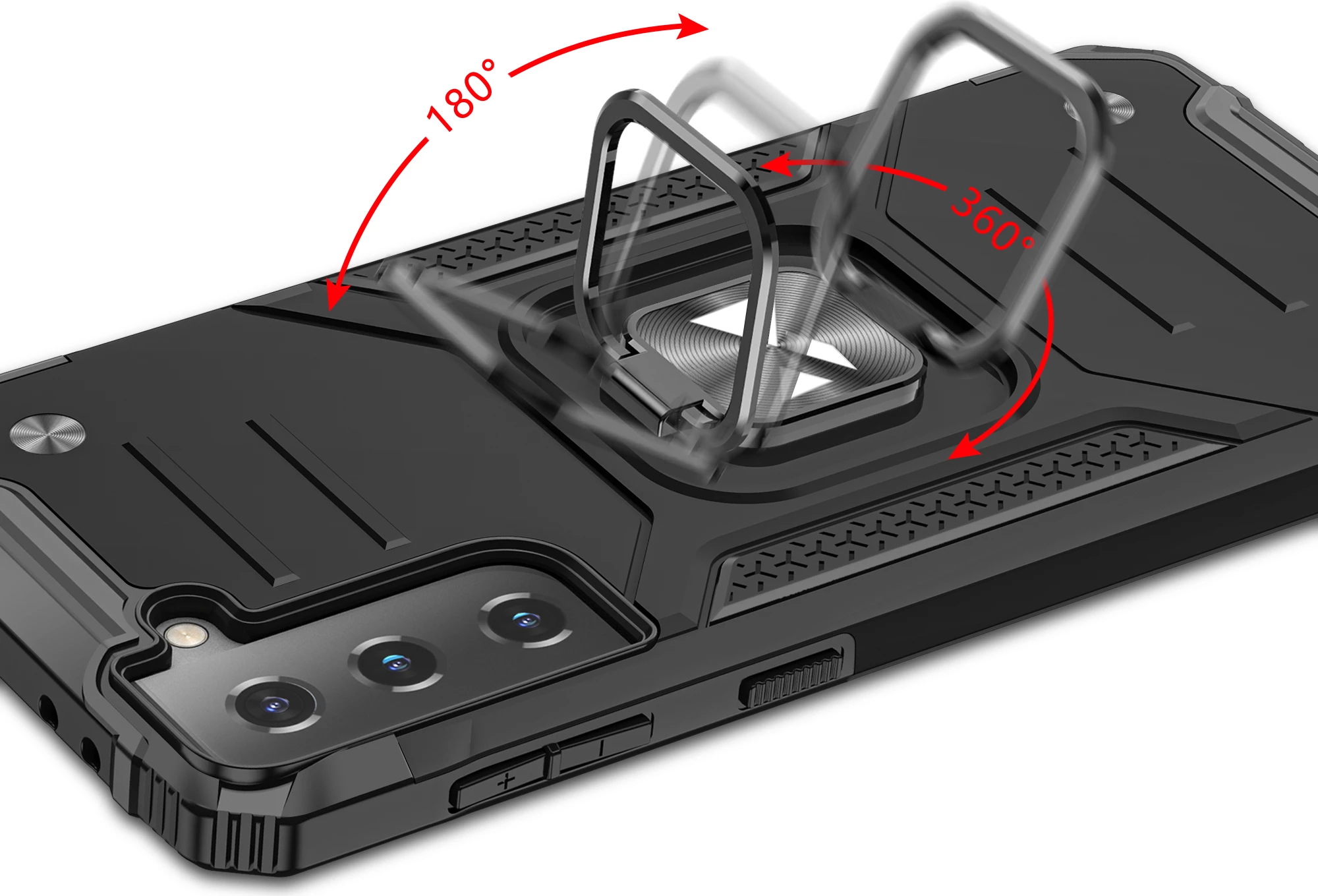 Zaščitni ovitek z obročkom Wozinsky za Samsung Galaxy S22+, magneten, srebrn