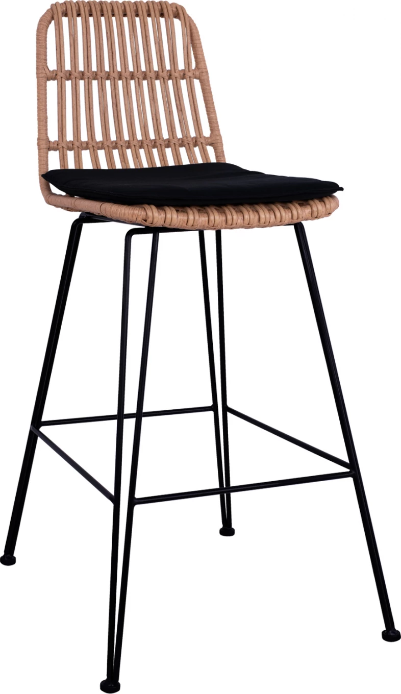 Kovinski stol s blazino Allegra FH5452 s pletenino v bež barvi 56x60x109cm