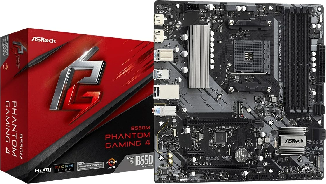 Matična plošča B550M Phantom Gaming 4 Asrock, Socket AM4, micro ATX