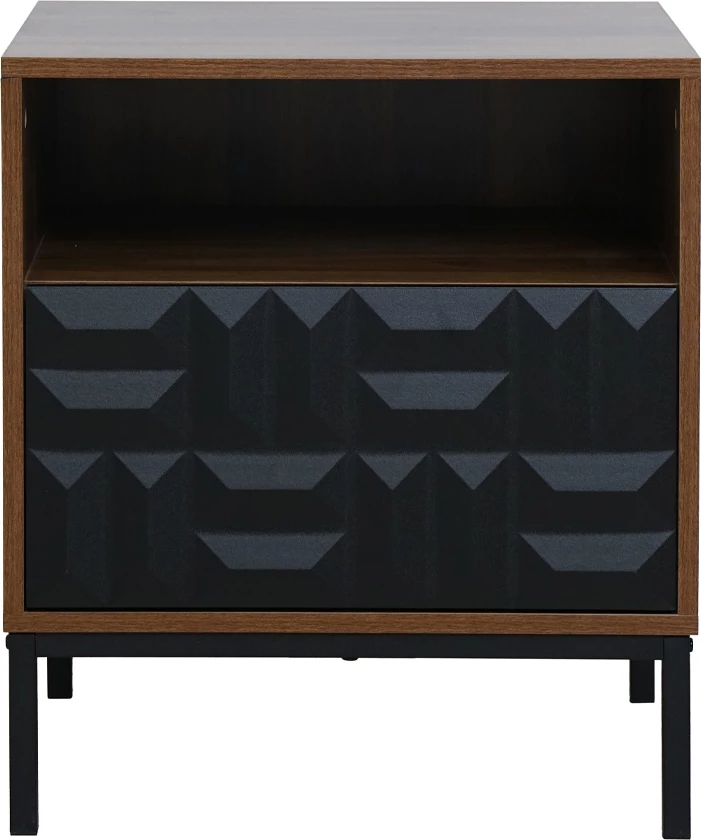 Nočna omarica Zuma, rjava - črna, 51,5x40x58,5