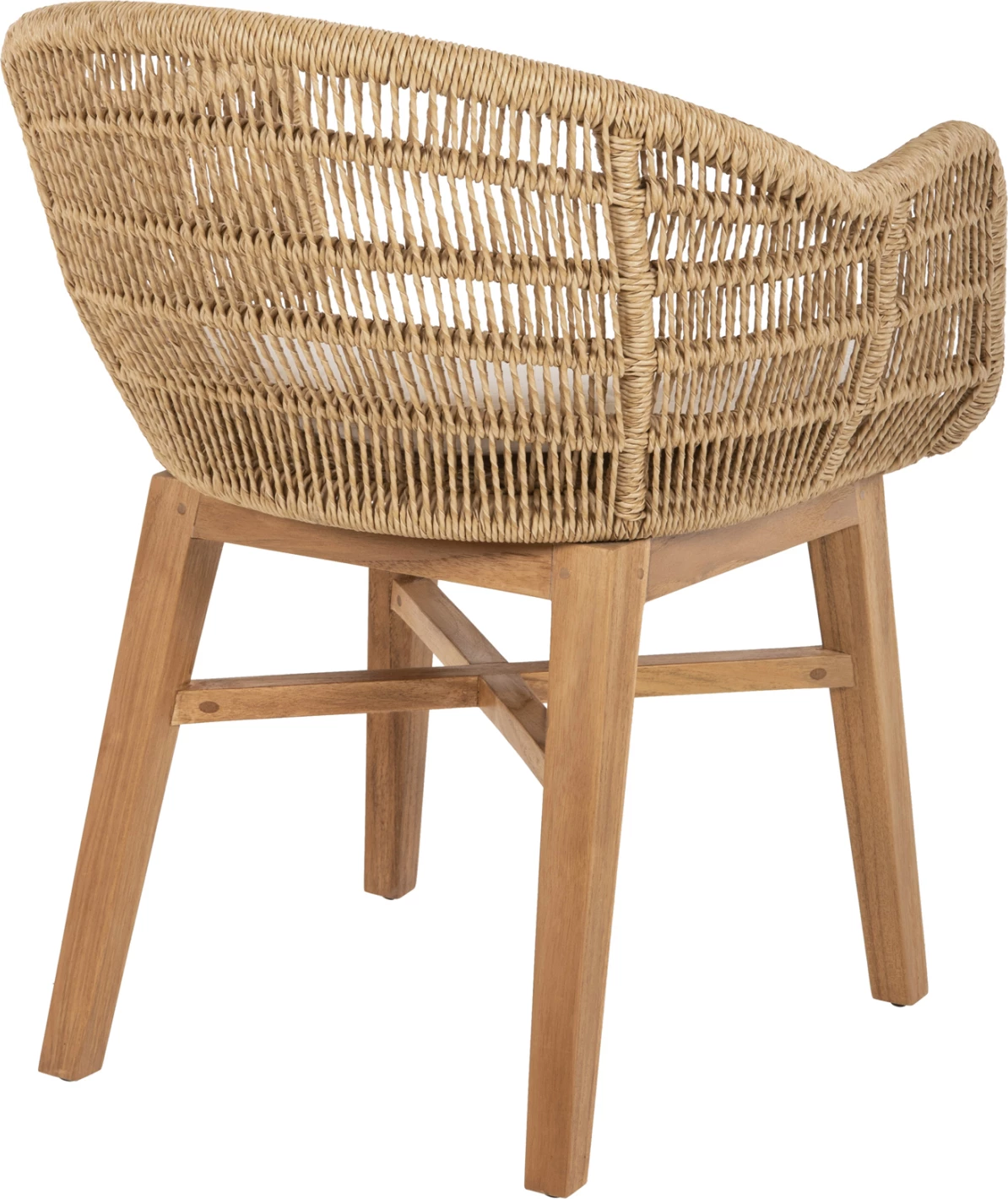 Fotelj LAMORA FH9826 iz tikovine-sintetična vrv-blazina 60x61x78Hcm