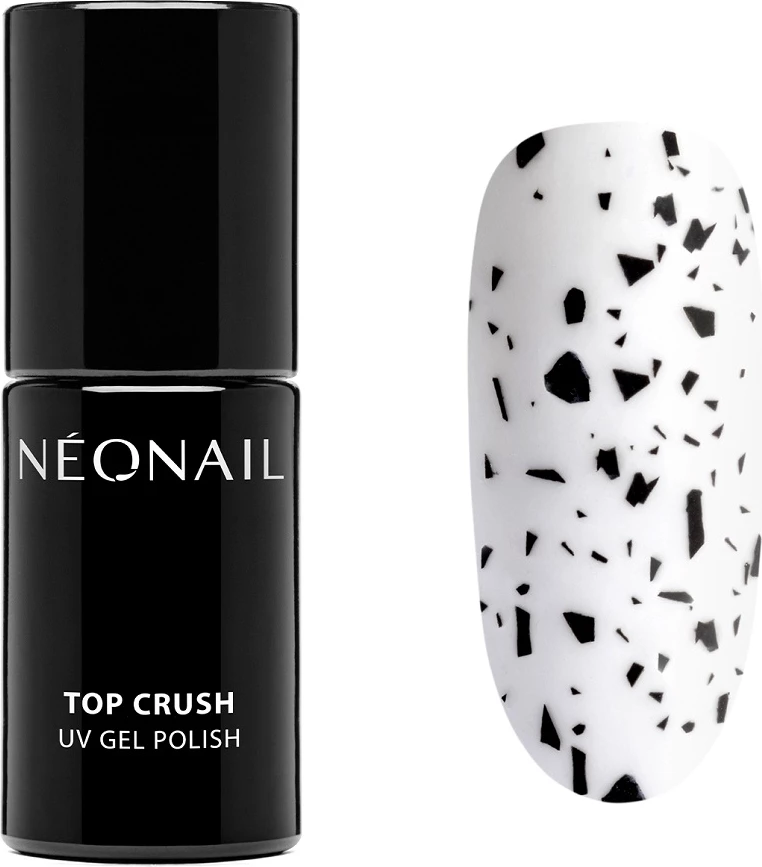 Top mat z dodatki črne bleščice NeoNail Top Crush Hybrid 7,2 ml