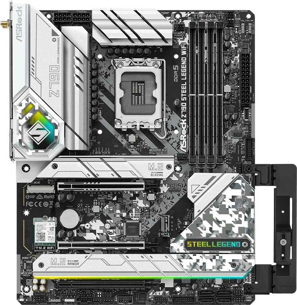 Pllakë amë ASRock Z790 Steel Legend WiFi, Intel, LGA 1700, DDR5-SDRAM, 128 GB, DIMM