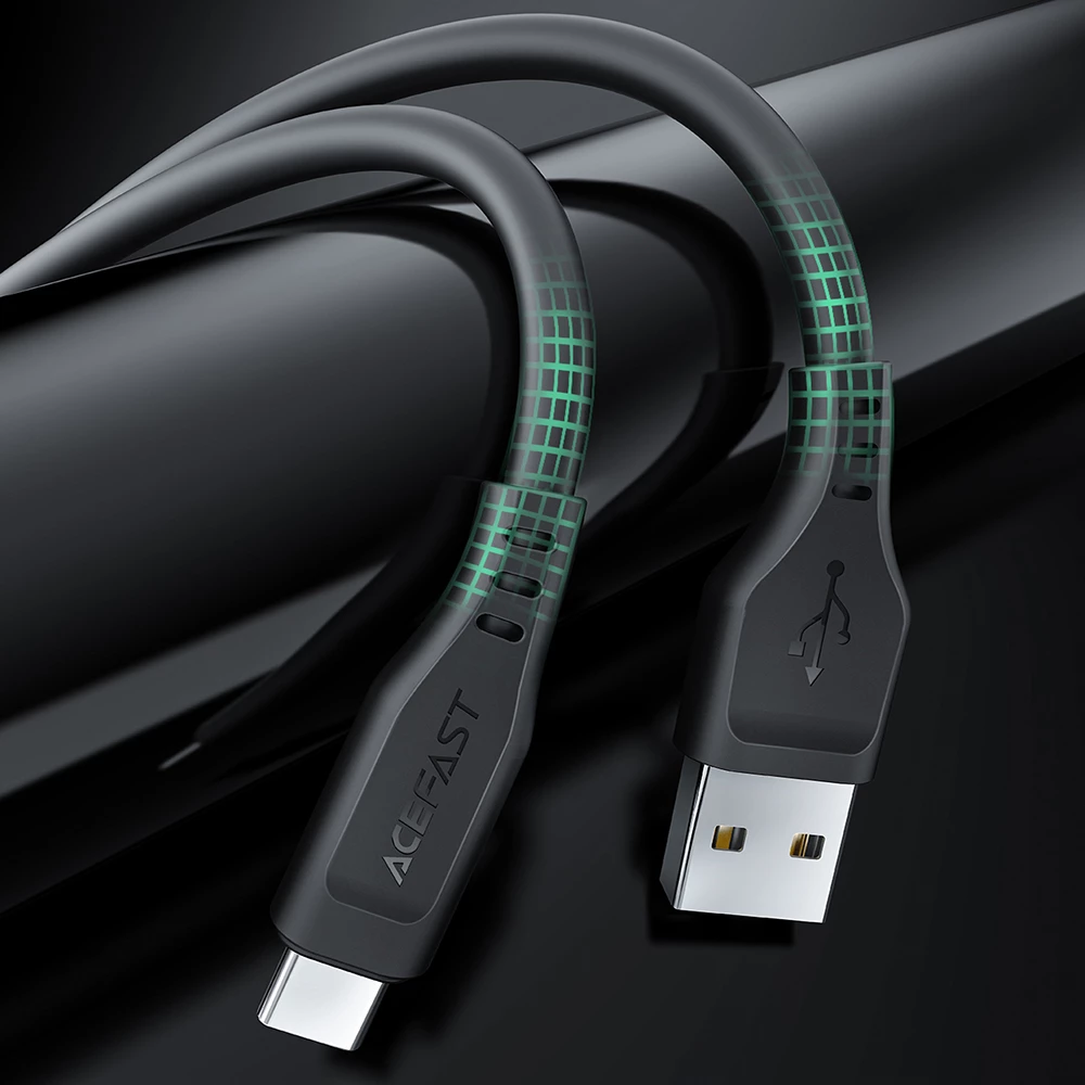 USB kabel Acefast C3-04, 1,2 m, 3 A, črn