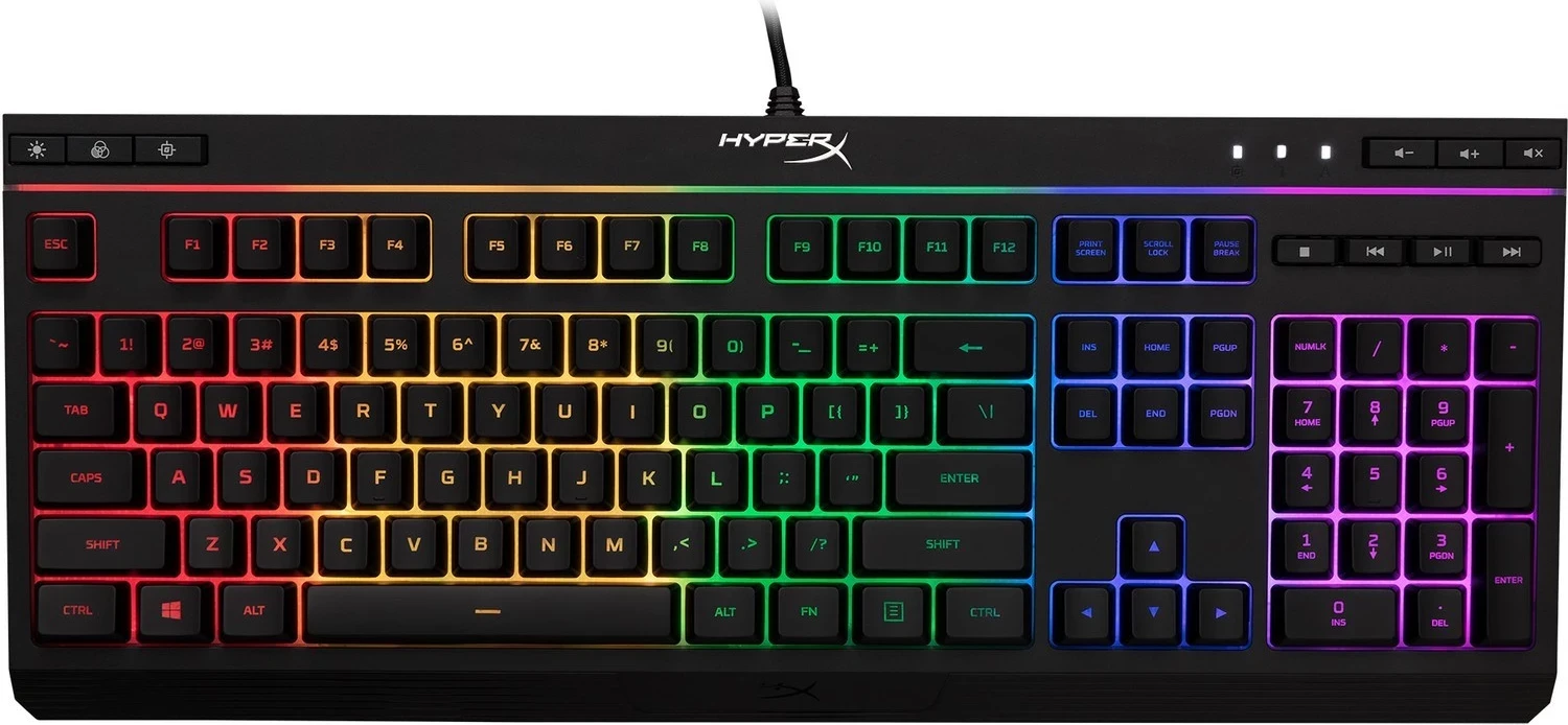Tipkovnica Alloy Core RGB HyperX, QWERTY (US) angleška, črna