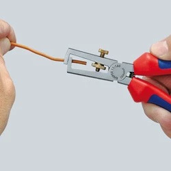 Klešče za odstranjevanje izolacije Knipex KP-1102160, zaščitna izolacija, 160 mm, rdeče/modre