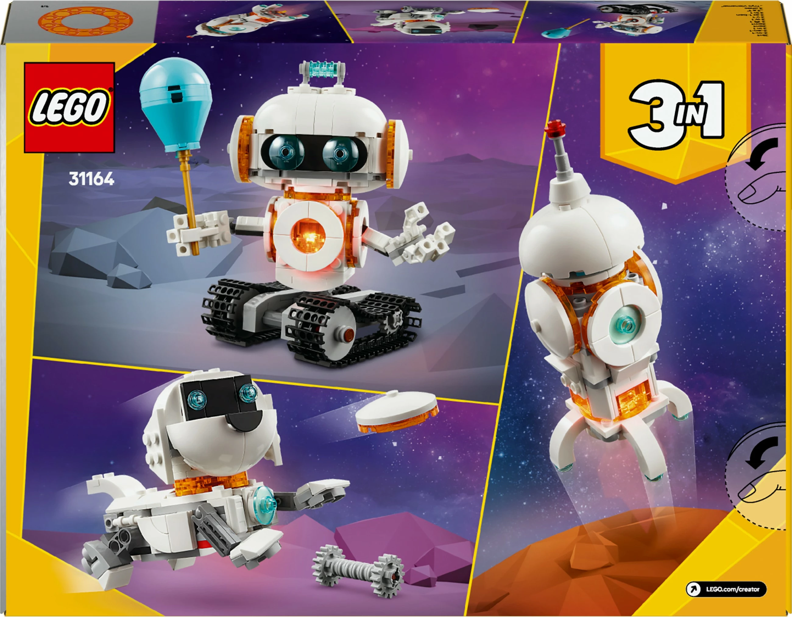 Robot iz vesolja, set LEGO Creator 3 v 1 31164, 281 delov