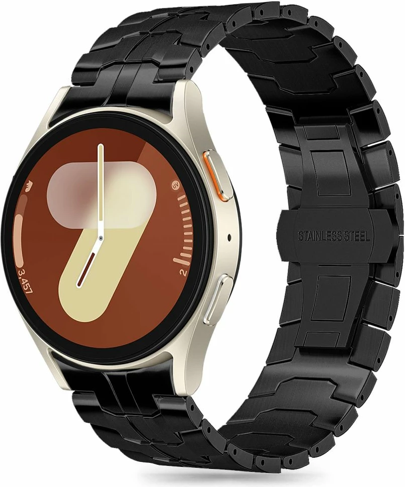 Eleganten nerjavejoč jekleni pašček Tech-Protect za Samsung Galaxy Watch 4/5/5 Pro/6/7/FE, črn