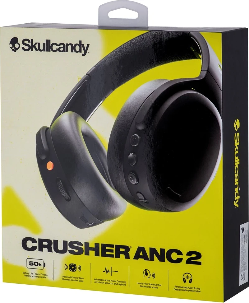 Brezžične slušalke z aktivnim dušenjem Skullcandy Crusher ANC 2, True Black