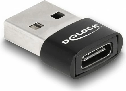 Adapter USB 2.0 USB A moški na USB C ženski, DeLOCK, črn