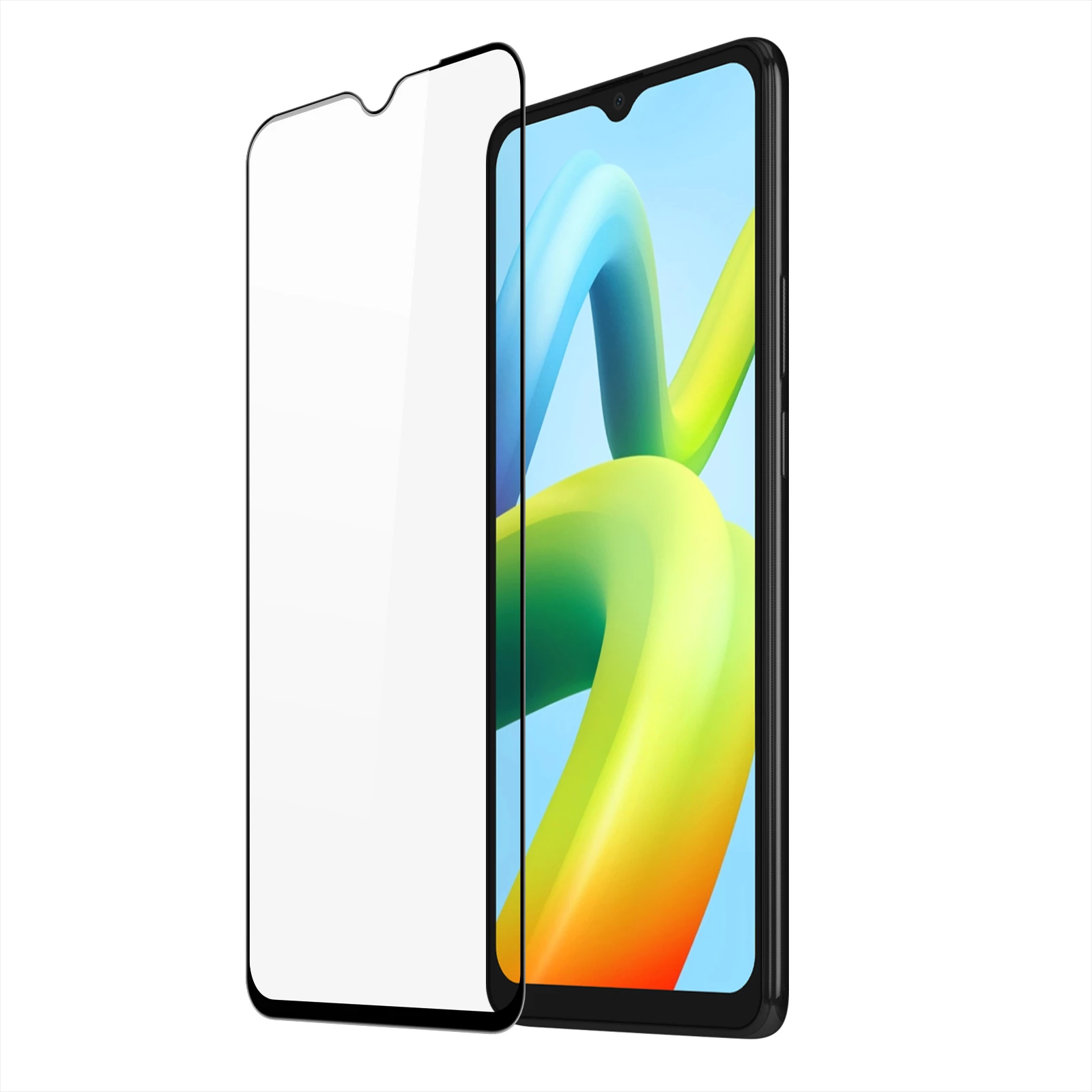 Kaljeno steklo 9D za Xiaomi Redmi A2 / Redmi A1, 9H, z črnim okvirjem Dux Ducis