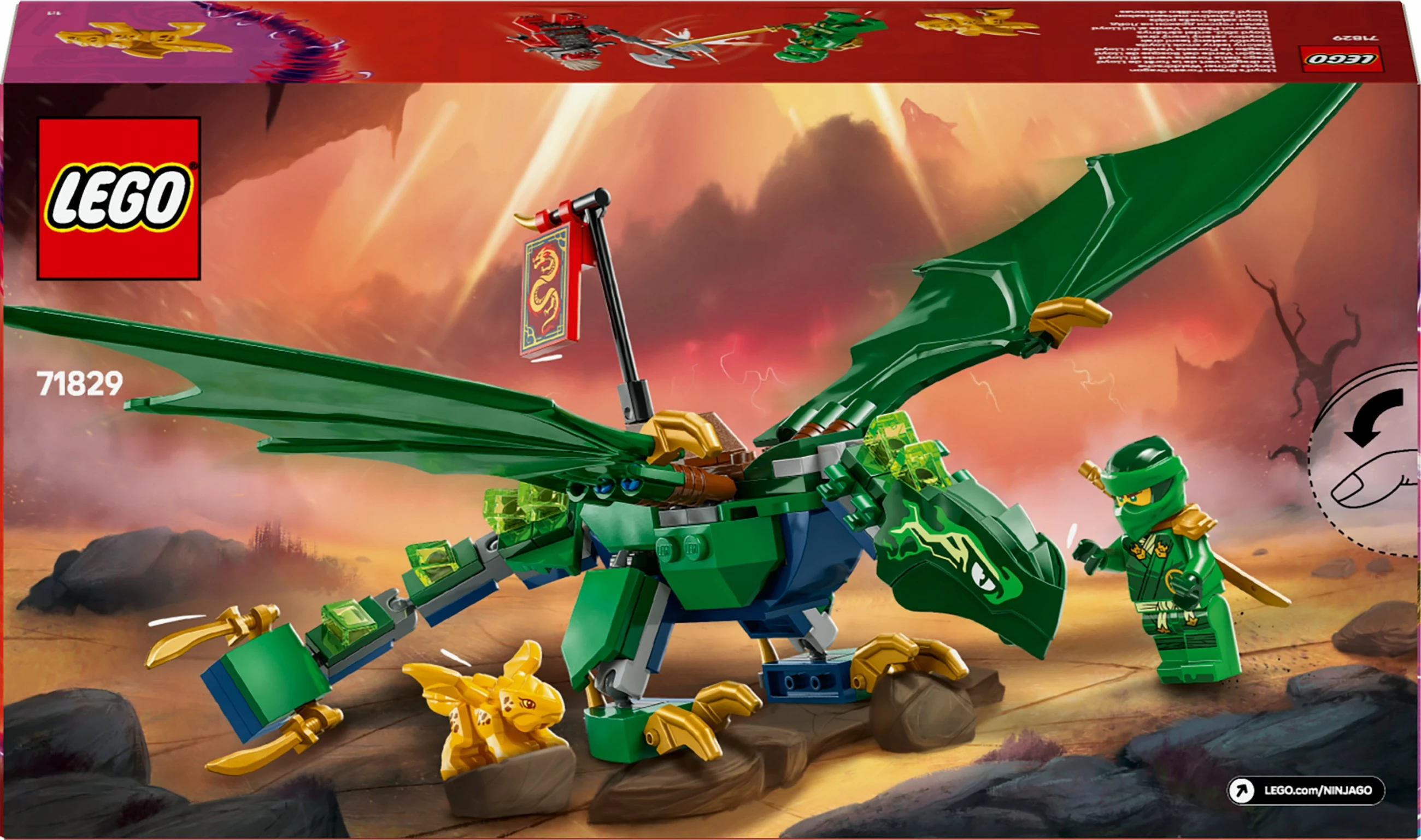 Set za sestavljanje Ninjago Lloyd Green Forest Dragon, 128 delov