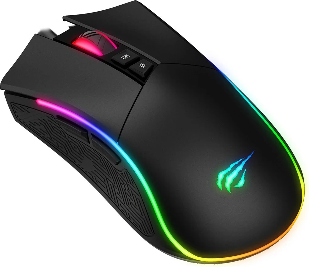 Optični igralni miš Havit MS1001S, USB, črno-siva