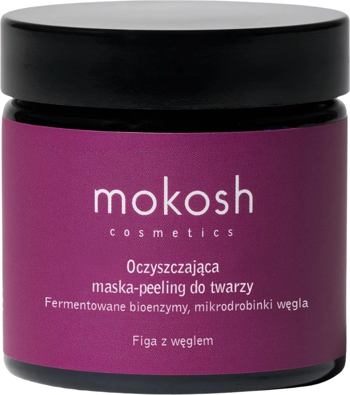 Čistilna maska za obraz z figami in ogljem, za ženske, Mokosh, 60 ml